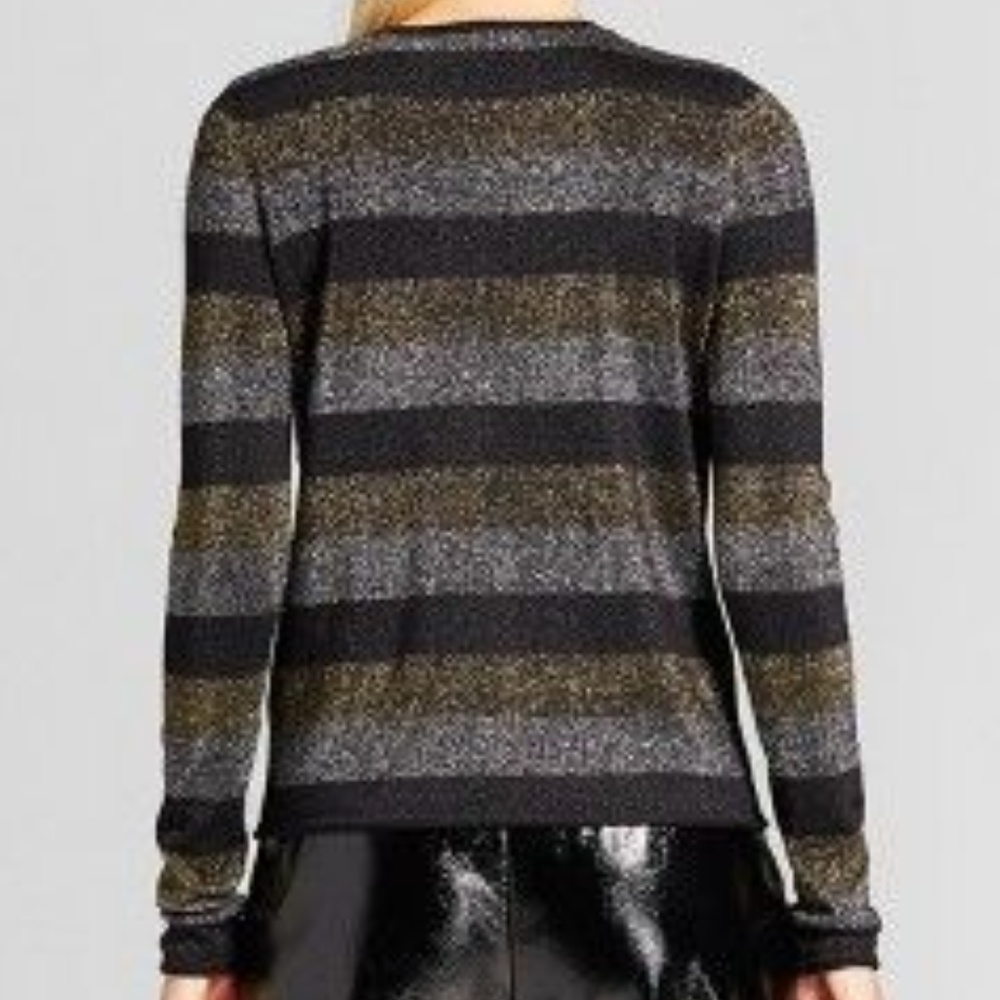 New WWW Metallic Stripe Crew Pullover Sweater [D2] - Picture 8 of 8